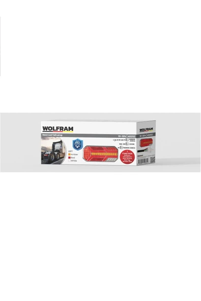 Led 7 Fonksiyonlu Arka Stop Lambası Amber-Kırmızı-Beyaz 10-30V E9 Belgeli Sol - WOLFRAM 40252 ürün görseli 1