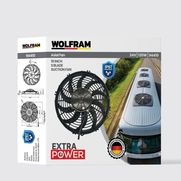 AXİAL FAN 10 İNCH S KANAT IP67 SU GEÇİRMEZ	WOLFRAM 94410 ürün görseli 1