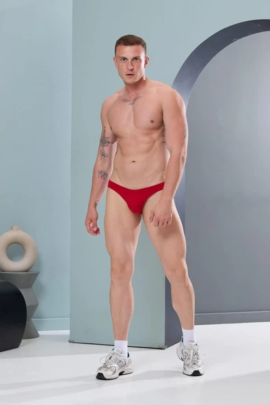 Erkek Kırmızı Pamuklu Klasik Slip Külot ürün görseli 1