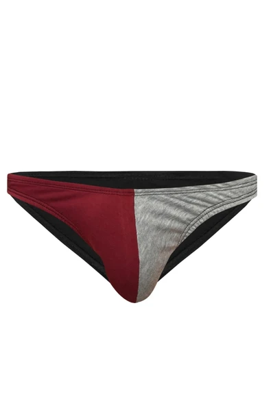 Erkek Bordo Gri Pamuklu Klasik Slip Külot ürün görseli 1
