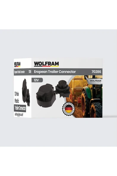 13'lü Avrupa Tip Plastik Römork Fişi Direkli Sis Farsız Dişi - WOLFRAM 70286 ürün görseli 1