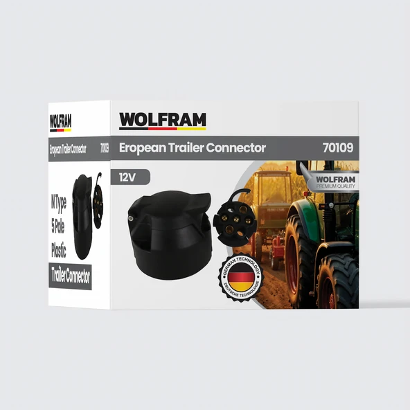 5'li N Tip Plastik Römork Fişi Dişi - WOLFRAM 70109 ürün görseli 1