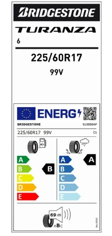 225/60R17 99V TURANZA 6 ürün görseli 1