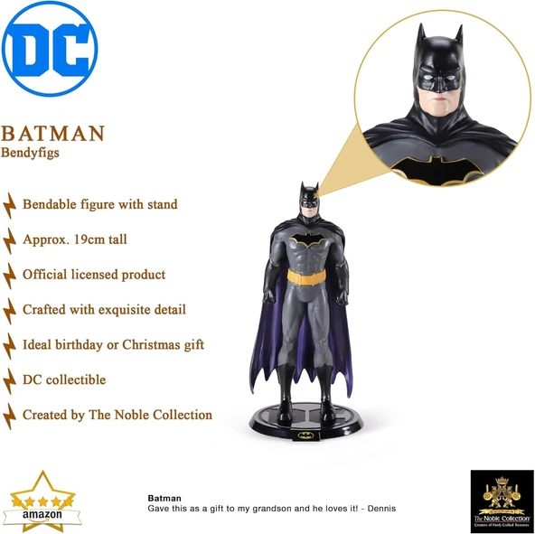 Noble Collection- Bendyfigs Dc Comics Batman Ayaklı  Figür - Resim 3