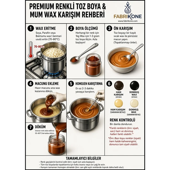 Premium Mum Yapım Hobi Seti - Parafin Wax 250 gr - 3'lü Toz Mum Boyası Seti - Kırmızı, Siyah, Sarı BKFABPW2503KSSR ürün görseli 1