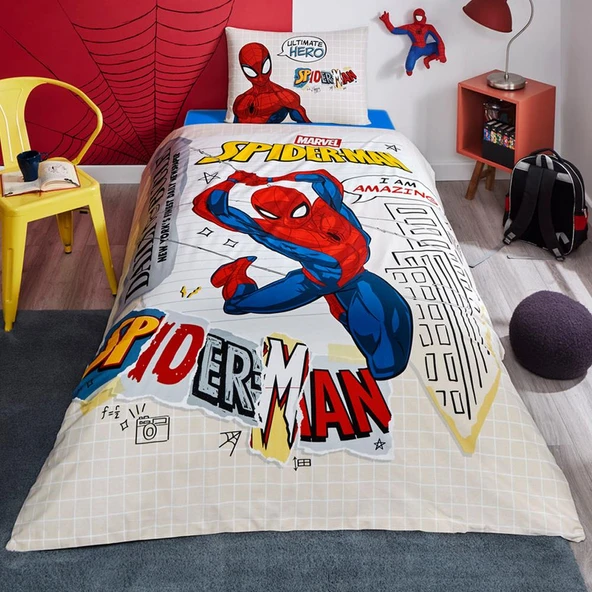Özdilek Dsny Ranforce TK. Nevresim Takımı Spiderman Web Slin Gri ürün görseli 1