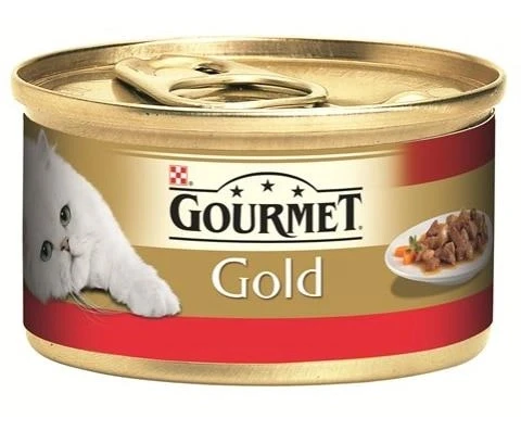 Gourmet Gold Parça Sığır Etli Soslu Yetişkin Kedi Konservesi 85 gr ürün görseli 1