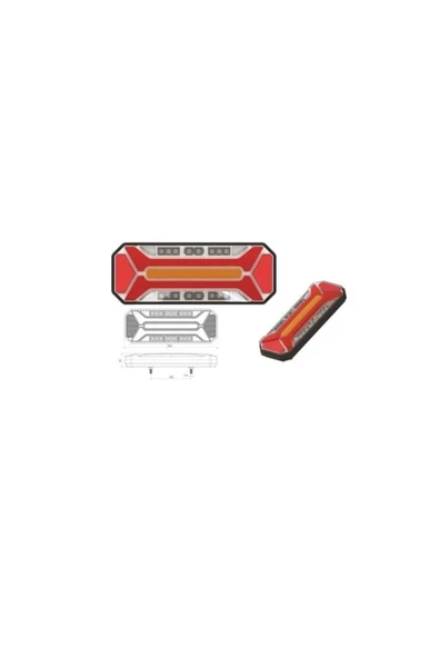 12V-24V Stop Lambası Neon Ledli (Kayar Sinyalli) (5 Fonksiyonlu) E Belgeli - CERAY 202207 ürün görseli 1
