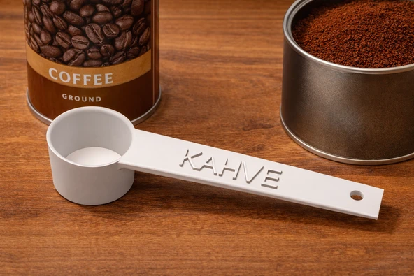 KAHVE Yazılı Kahve Ölçü Kaşığı , Espresso , Filtre Kahve , Set, Renk Seçenekli, Beyaz (1 Adet) ürün görseli 1