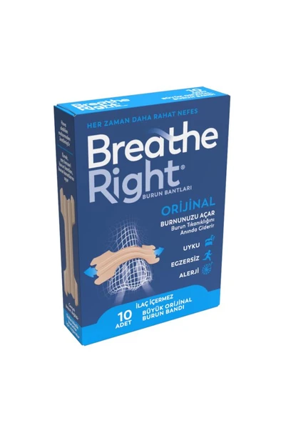 Breathe Right Burun Bandı Büyük Boy 10'lu (Horlama ve Burun Tıkanıklığı İçin) ürün görseli 1