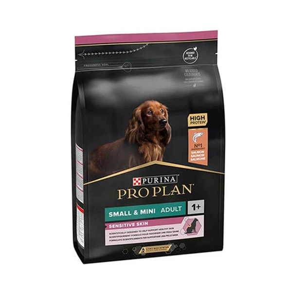 Pro Plan Sensitive Skin Somonlu Küçük Irk Yetişkin Köpek Maması 3 kg ürün görseli 1