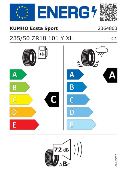 KUMHO 235/50R18 101Y ECSTA SPORT PS72 ürün görseli 1
