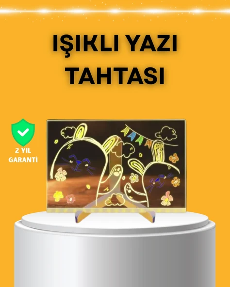 Masaüstü Ve Duvara Monte Edilebilir Led Işıklı Yazı Panosu ürün görseli 1