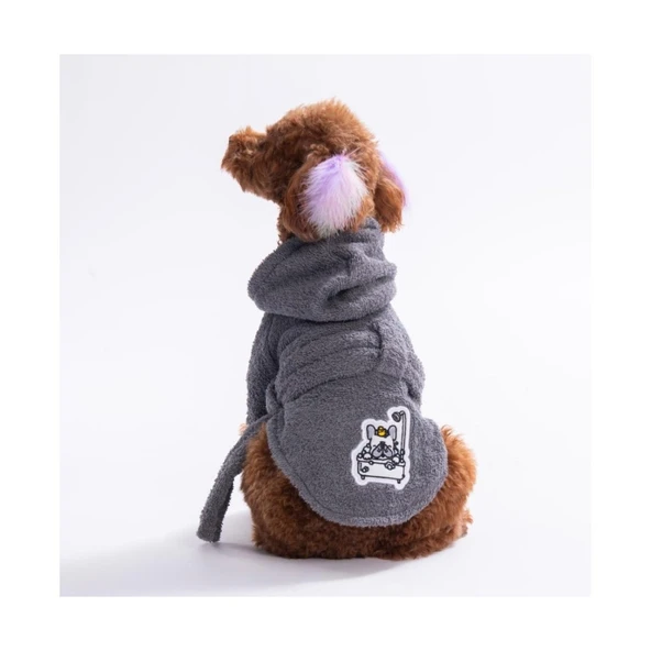 Pawstar Bornoz Kedi ve KÜÇÜK Köpek Gri Pattaya L-XL ürün görseli 1