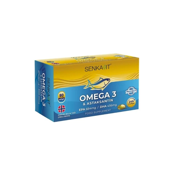Senkavit Omega 3 ve Astaksantin İçeren Takviye Edici Gıda 90 Softgel ürün görseli 1