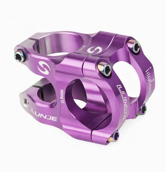 Lunje Alüminyum 31,8mm Mtb Freeride Gidon Boğazı Bisiklet Gidon Boğazı Mor Gümüş Çift Renk Boğaz ürün görseli 1