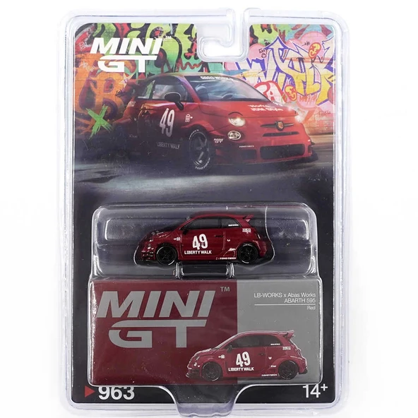 Mini GT 1/64 LB-WORKS x Abas Works ABARTH 595 Red - Blister Paket MGT00963-BL ürün görseli 1