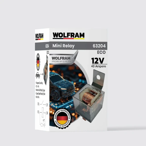 Röle Çift Platinli Şeffaf 4 Uçlu Eco 12V (5 Adet) - WOLFRAM 63204 ürün görseli 1