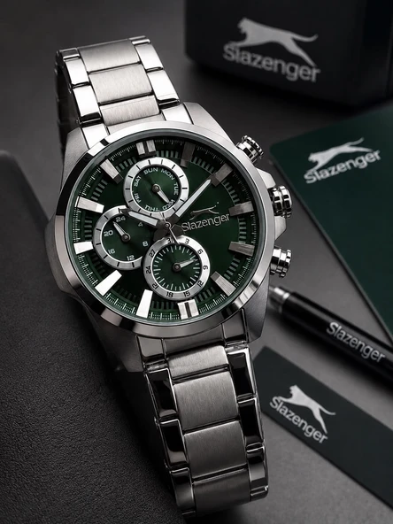 Slazenger 2 Yıl Garantili İç Fonksiyonları Aktif 10 Atm Suya Dayanıklı Erkek Kol Saati FG.ESL002.E4 ürün görseli 1