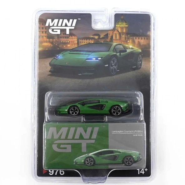 Mini GT 1/64 Lamborghini Countach LPI 800-4 Verde Medio - Blister Paket ürün görseli 1