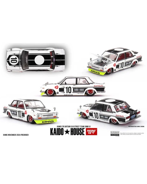 Mini GT 1/64 KaidoHouse Datsun 510 Street Team XMM V1 ürün görseli 1