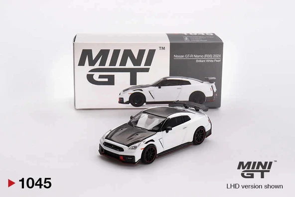 Mini GT MGT01045 1/64 Nissan GT-R Nismo 2024 Brilliant White Pearl ürün görseli 1