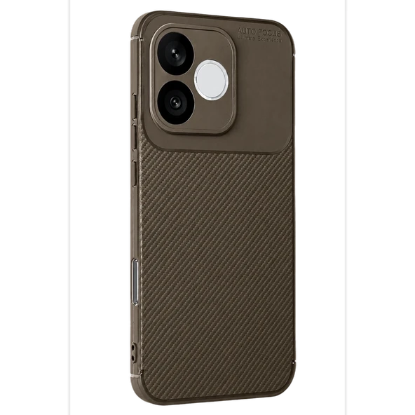 Huawei Honor 600 Lite Auto Focus Karbon Kapak - Kahverengi ürün görseli 1