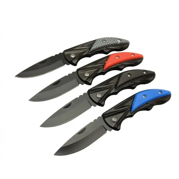 Klipsli 4 Lü Set Metal  16 Cm Kamp / Outdoor Çakı  - Yarı Otomatik, Kemerlikli, Kutulu ürün görseli 1