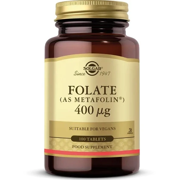 Solgar FOLATE (Metafolin) 400 MCG 100 Tablet ürün görseli 1