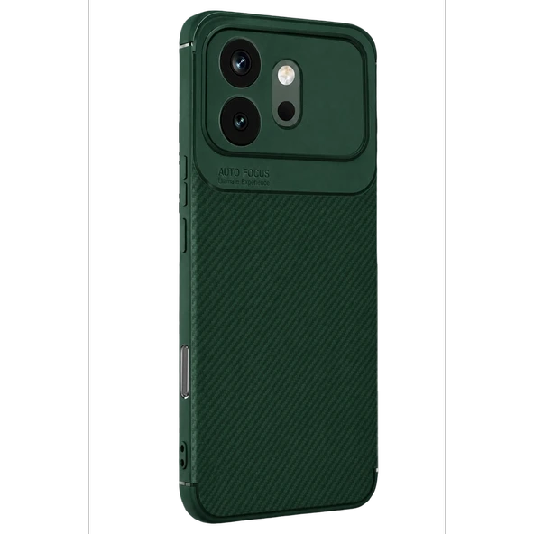 Huawei Honor 600 Auto Focus Karbon Kapak - Koyu Yeşil ürün görseli 1