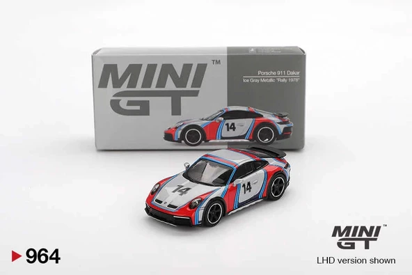 Mini GT MGT00964 1/64 Porsche 911 Dakar Ice Grey Metallic "Rally 1978" ürün görseli 1