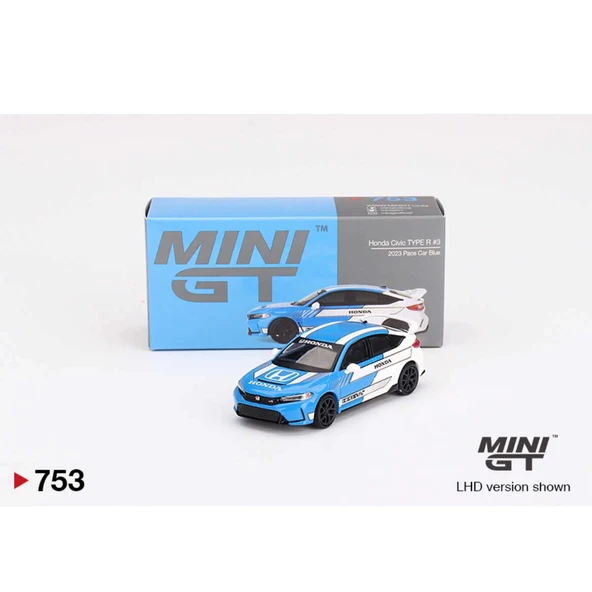 Mini GT MGT00753 1/64 Honda Civic Type R 2023 Pace Car Blue ürün görseli 1