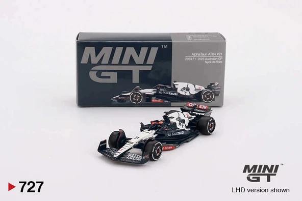 Mini GT MGT00727 1/64 AlphaTauri AT04 Nyck de Vries 2023 F1 2023 Australian GP ürün görseli 1