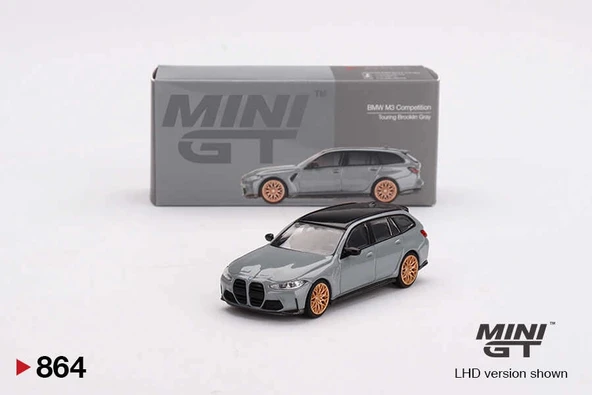 Mini GT MGT00864 1/64 BMW M3 Competition Touring Brooklyn Grey ürün görseli 1