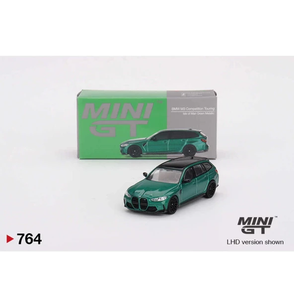 Mini GT MGT00764 1/64 BMW M3 Competition Touring Isle of Man Green Metallic ürün görseli 1