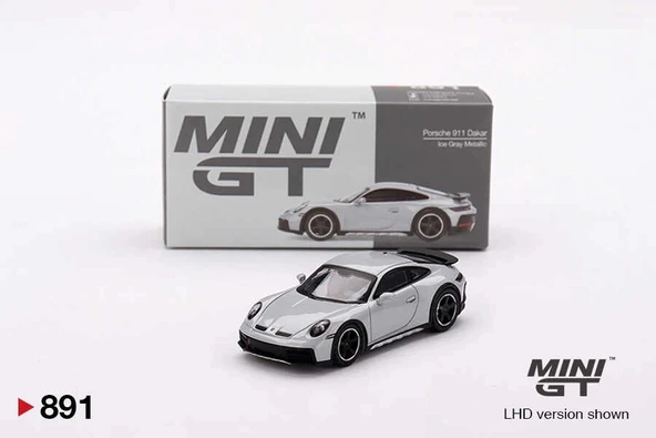 Mini GT MGT00891 1/64 Porsche 911 Dakar Ice Gray Metallic ürün görseli 1