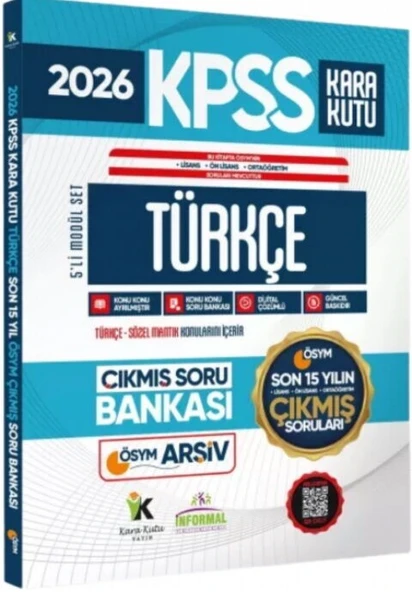 2026 FULL KPSS Lisans Önlisans Ortaöğretim Türkçe nin Kara Kutusu ÖSYM Çıkmış Soru Bankası Son 15 Yıl İnformal ürün görseli 1