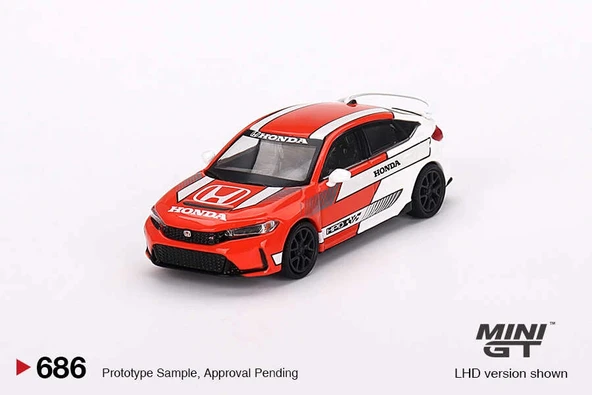 Mini GT MGT00686 1/64 Honda Civic TYPE R 2023 Pace Car Red ürün görseli 1