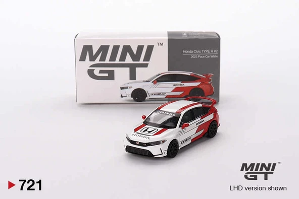 Mini GT MGT00721 1/64 Honda Civic Type R #2 2023 Pace Car White ürün görseli 1