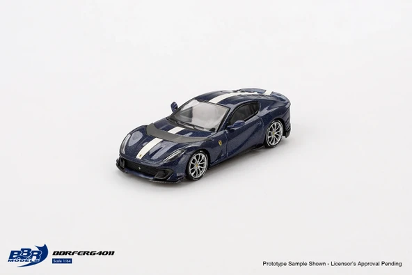 Mini GT - BBR BBRFER64011 1/64 BBR Ferrari 812 Competizione Blu Tour De France ürün görseli 1