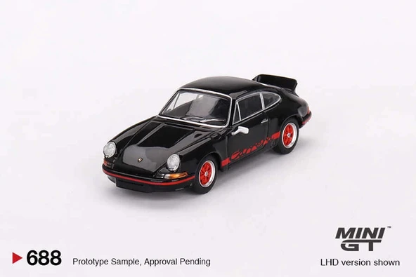Mini GT MGT00688 1/64 Porsche 911 Carrera RS 2.7 Black with Red Livery ürün görseli 1