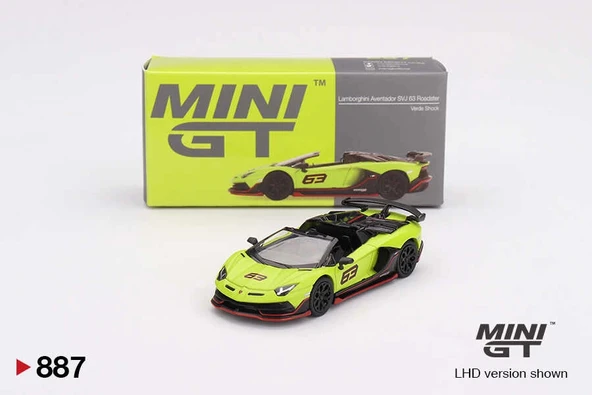 Mini GT MGT00887 1/64 Lamborghini Aventador SVJ 63 Roadster Verde Shock ürün görseli 1