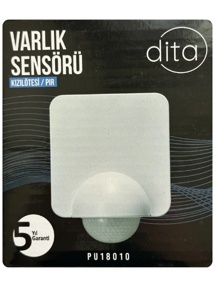 Dita PU18010 Kızılötesi / PIR Duvar Tipi 180° Varlık Sensörü ürün görseli 1