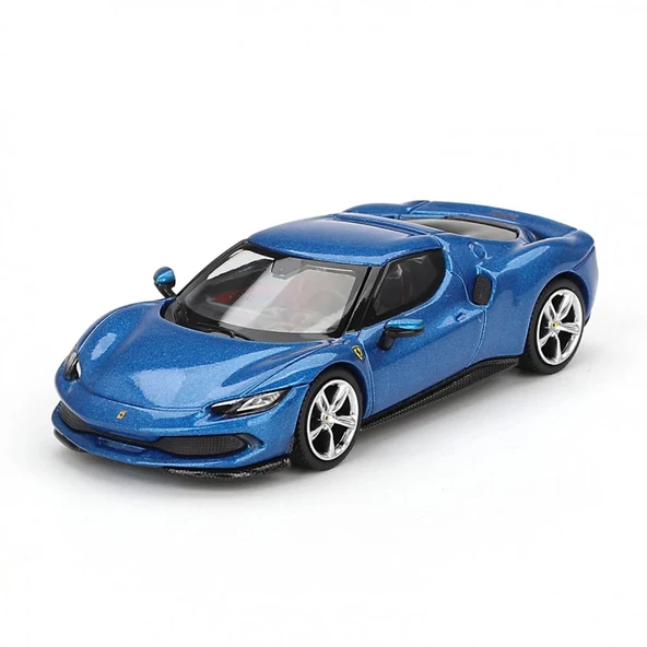 Mini GT - BBR BBRFER64004 1/64 BBR Ferrari 296 GTB Blu Corsa ürün görseli 1