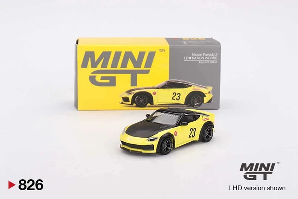 Mini GT MGT00826 1/64 Nissan Z LB NATION WORKS Ikazuchi Yellow ürün görseli 1