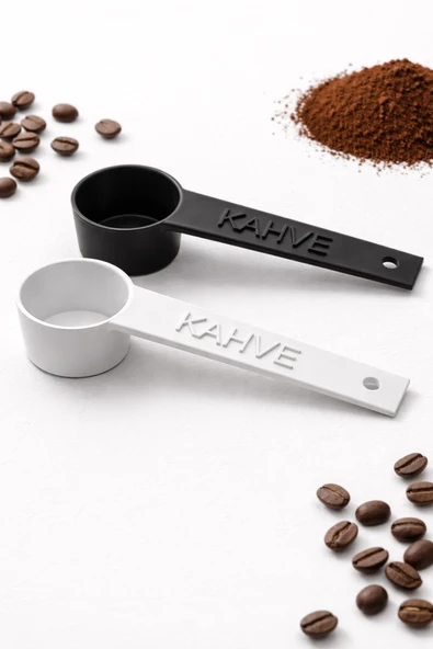 KAHVE Yazılı Kahve Ölçü Kaşığı (2 Adet) , Espresso , Filtre Kahve , Set ,Renk Seçenekli (1 Adet Siyah, 1 Adet Beyaz) ürün görseli 1