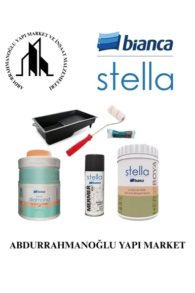 Bianca Liquid Diamond Mat  ( Sıvı Elmas ), Bianca Stella 1 lt - 0,5 lt, Bianca Sprey Boyama Seti Beyaz ürün görseli 1