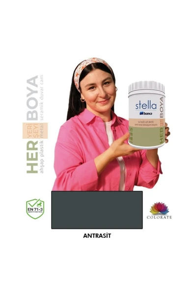 Bianca Stella Serisi Yeni Nesil Yüzey Dönüşüm Boyası - Antrasit Antrasit ürün görseli 1