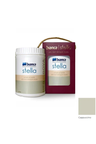 Bianca Stella Boya Yeni Nesil Yaşam Boyası 1 Lt Cappuccino/1060 Dolap Fayans Cam Plastik Ahşap Boya CAPPUCCİNO/1052 ürün görseli 1