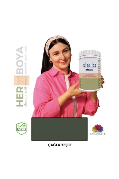 Bianca Stella Serisi Yeni Nesil Yüzey Dönüşüm Boyası - Çağla Yeşili Beyaz ürün görseli 1